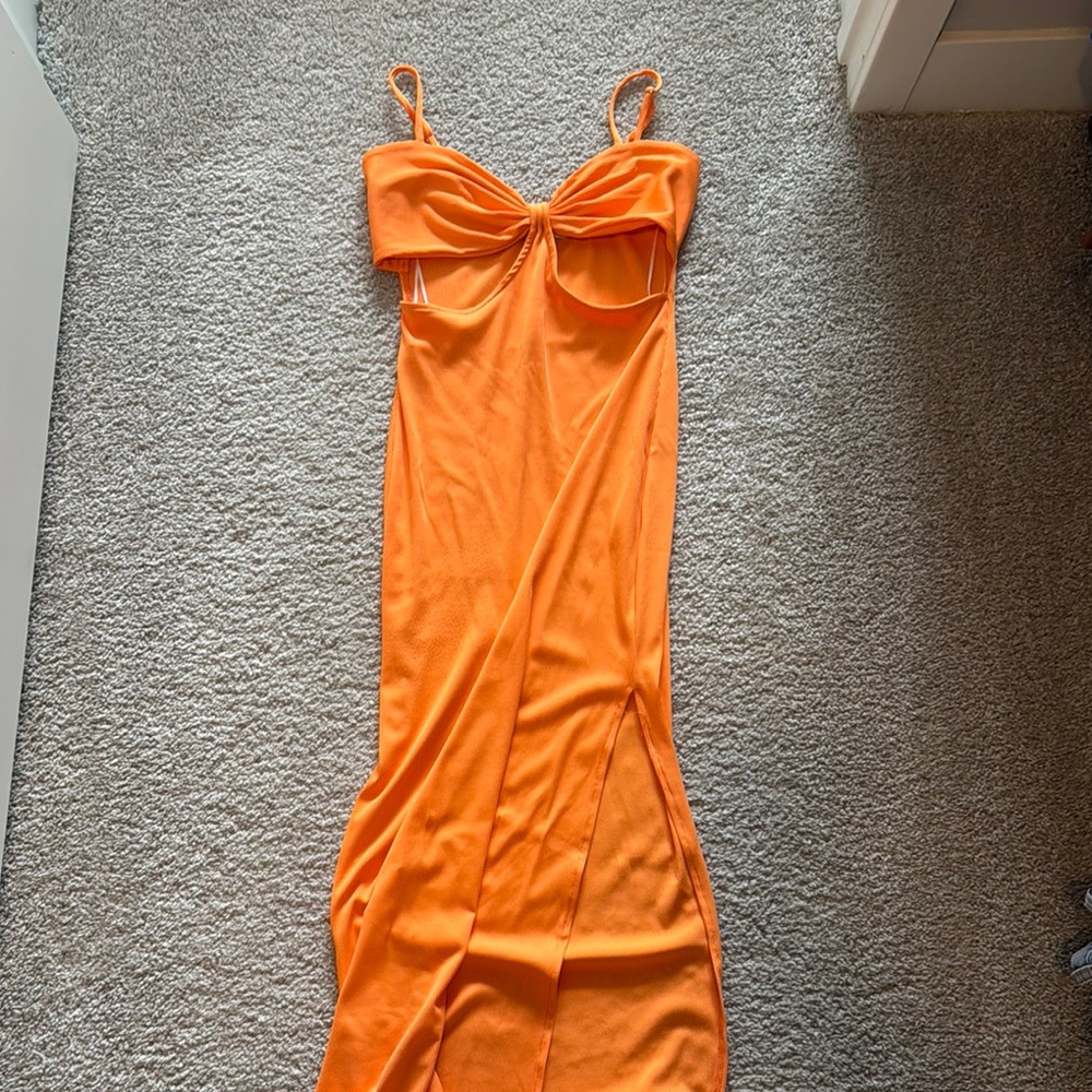 Vibrant Orange Maxi Dress